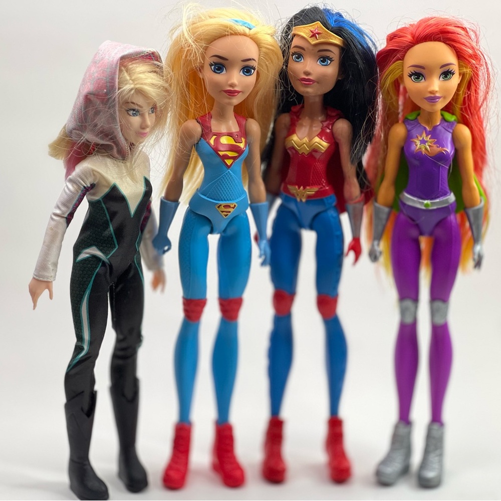 DC Comics Super Hero Girls Vision Action Figure Doll Mattel, 4 Dolls